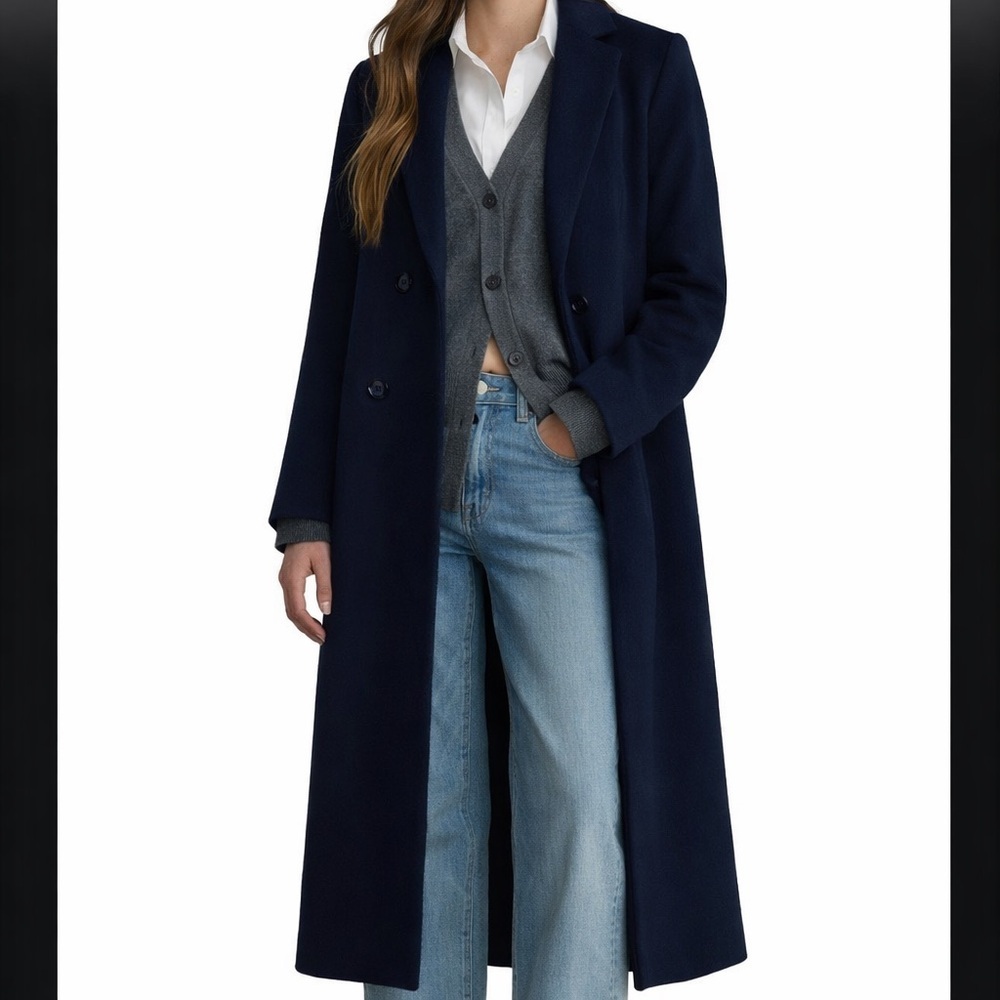 NWT Ralph Lauren Midnight Blue Wool Blend Overcoat 10 Dress like Princess Kate!​